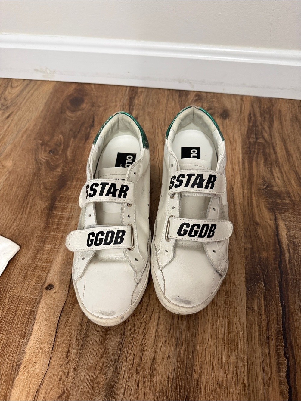 Golden Goose Women’s White Leather Old School Sneakers with Velcro size 38